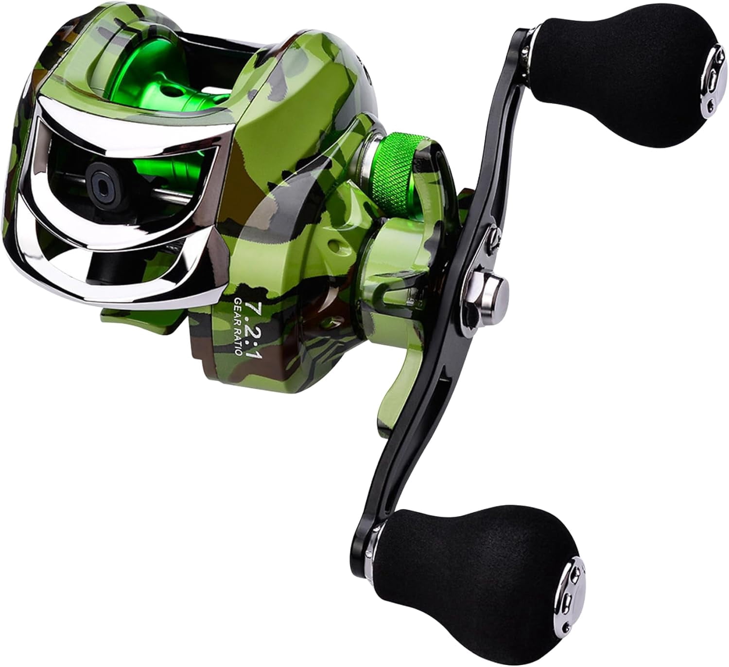 Blusea Baitcasting Fishing Reel 18+1 Ball Bearing 7.2:1 Gear Ratio 9 Gear Braking Baitcaster Dual Handle Nylon Heavy Duty 22lb（right）