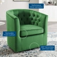 thumbnail image 5 of Tufted Armchair Accent Chair, Velvet, Green, Modern Contemporary Urban Design, Living Lounge Room Hotel Lobby Hospitality, 5 of 8