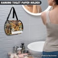 thumbnail image 4 of ZIATUBLE Sunflower Cow Toilet Paper Dispenser Cow Print Hanging Paper Towel Holder with Smooth Zipper Roll Paper Towel Storage Case Reusable Paper Pouches for Easy Storage and Carrying, 4 of 7