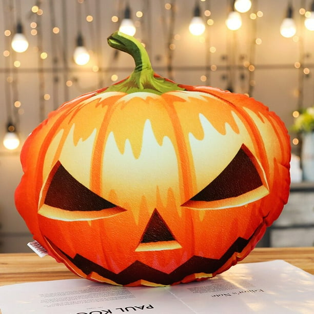 Recién llegado, almohada de felpa de calabaza de Halloween, cojín de cama Pumokin grande divertido, decoración de sofá para habitación de niñas, regalo de Halloween zhangyuxiang LED