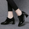 thumbnail image 2 of NOKIO Lace-up Pointed Toe Comfortable Low Heel Dress Booties Women Ankle Boots Fashion Simple Fashion Solid Color Comfortable Thick Heel Square Sleek Women'S Minimalist Ankle Boots, 2 of 9