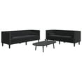 thumbnail image 1 of vidaXL 2 Piece Chesterfield Sofa Set with Bolsters Black Velvet, 1 of 5