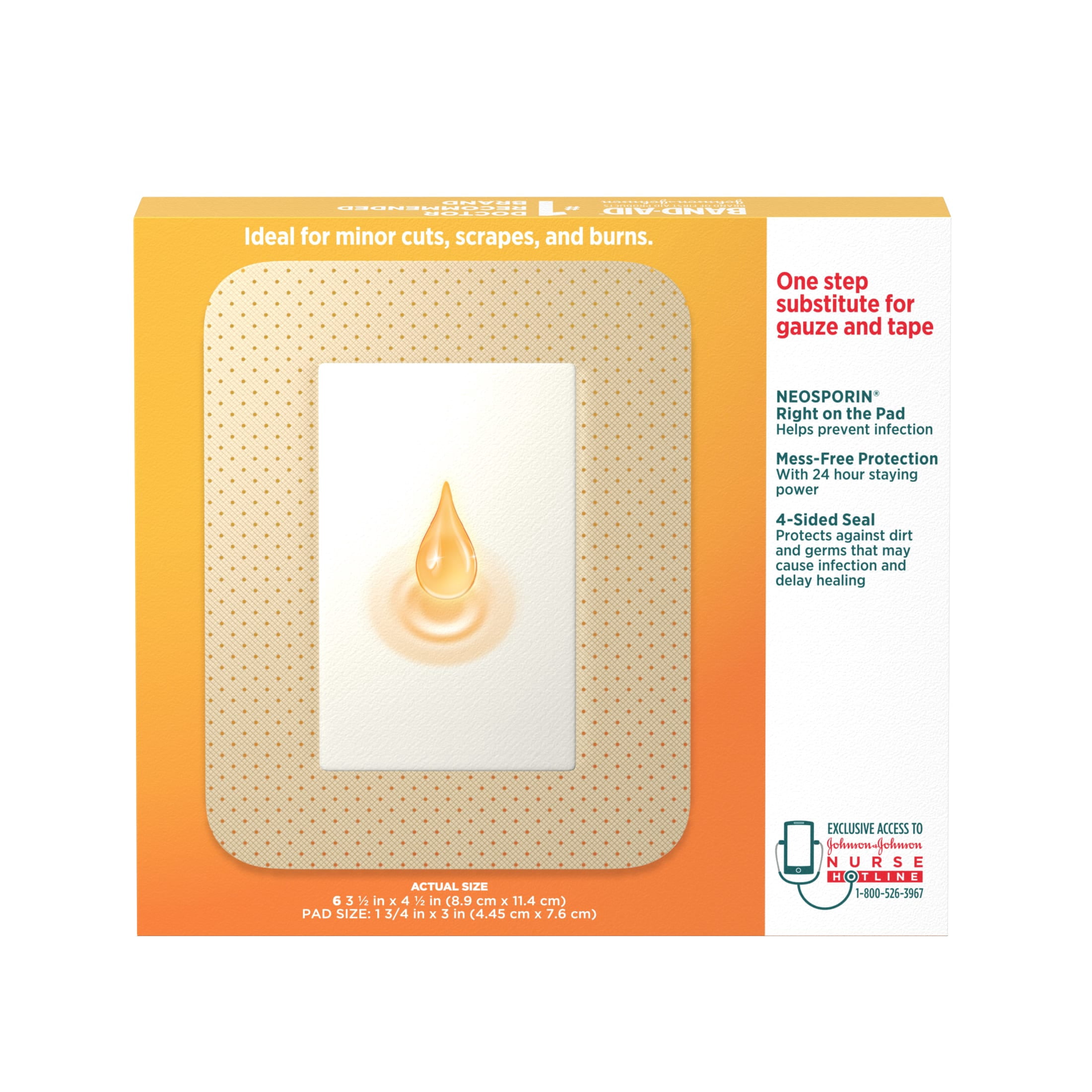 (2 pack) Band-Aid Brand Adhesive Covers with Neosporin Ointment, Large, 6 Count