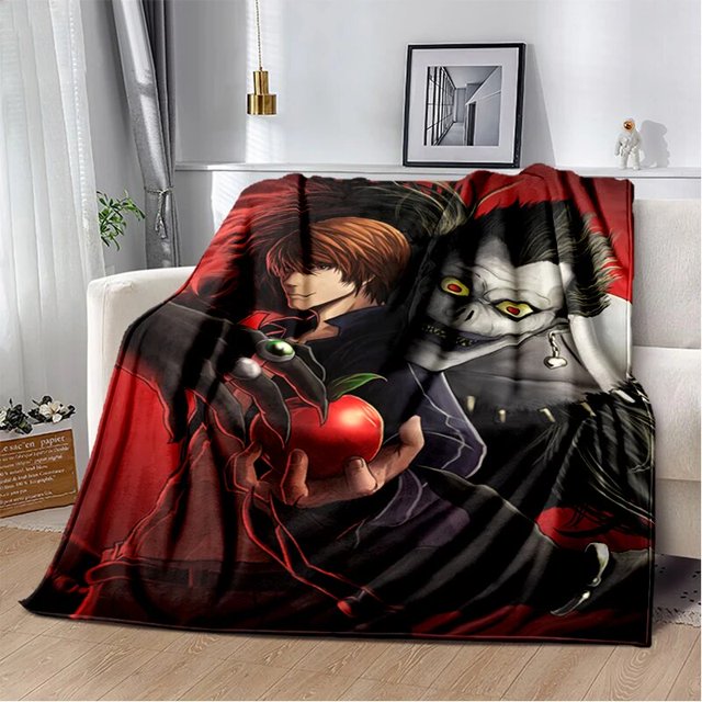 Manta de franela con estampado de Death Note, manta suave y cálida para sala de estar, dormitorio, cama, sofá, regalos de oficina, envío directo