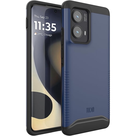 TUDIA Merge Motorola Edge 2024 Case Heavy Duty Tough Dual Layer Slim - Indigo Blue
