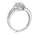 thumbnail image 2 of 1.90 Ct Heart Shape Halo Solid 14K White Gold Engagement Wedding Promise Ring, 2 of 3