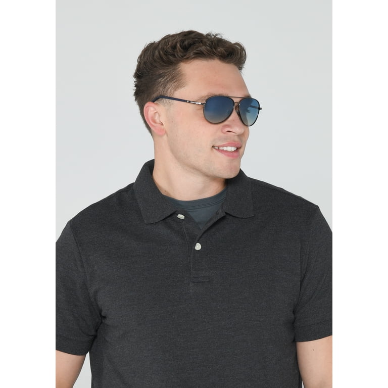 Chaps x Foster Grant Men's Aviator Fashion Sunglasses Gunmetal