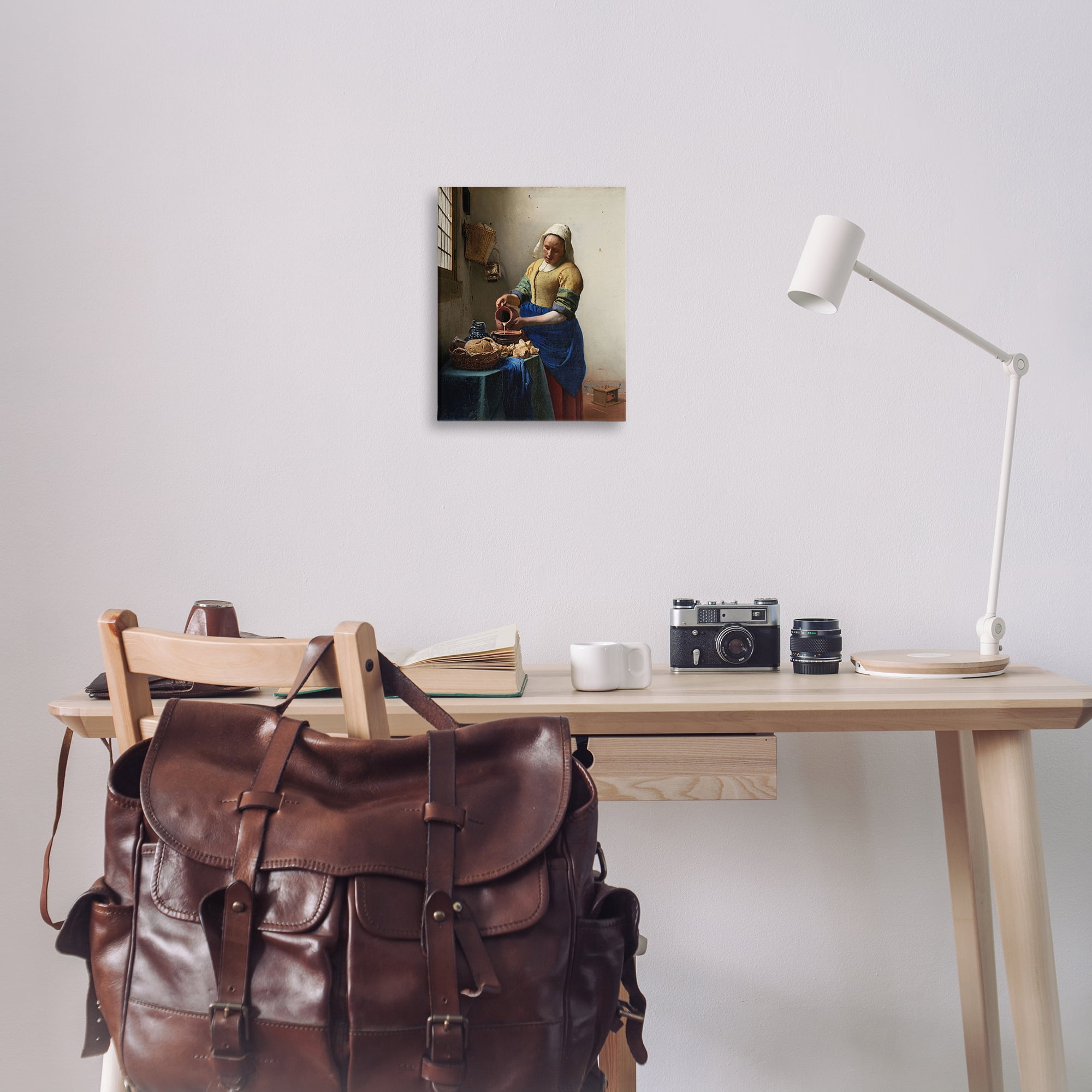 Stupell Industries Classical Vermeer The Milkmaid People Painting Wrapped Canvas Art Print Wall Art, 16 x 20