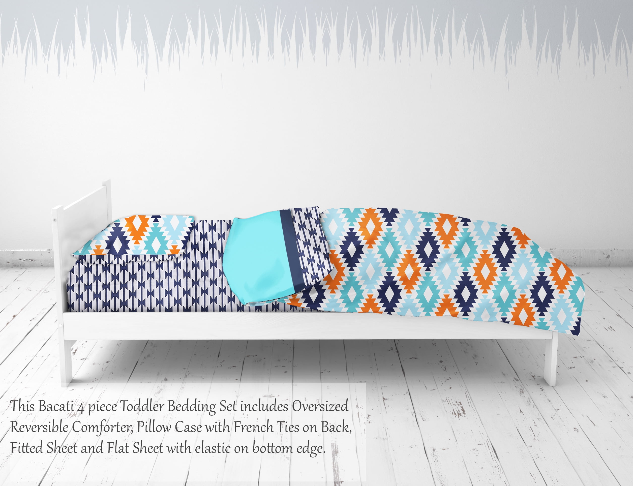 Bacati 4 Piece Bedding Sets, Toddler Bed