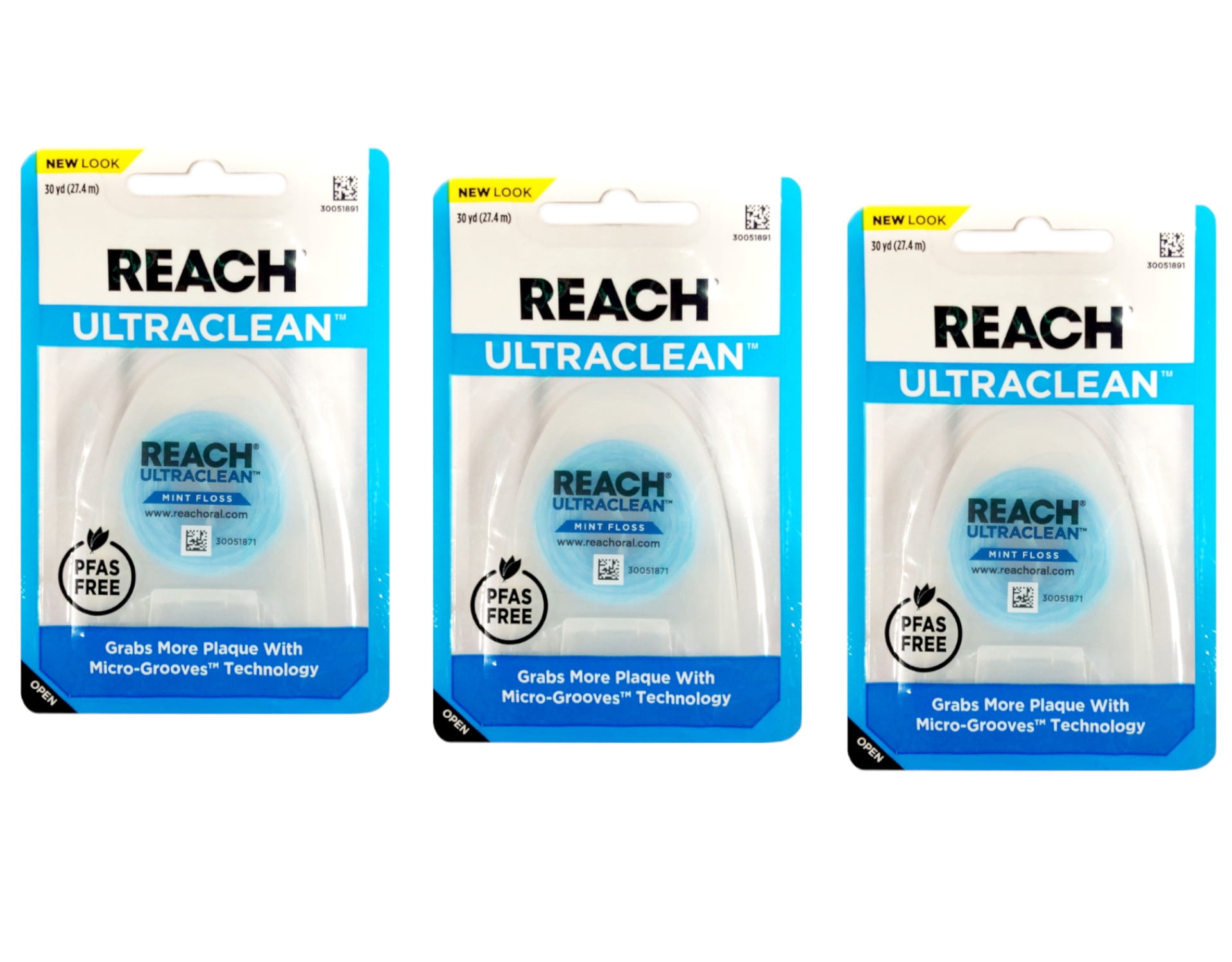 Johnson & Johnson REACH 6 Pack Waxed Dental Floss, 55 Yards Each