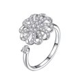 thumbnail image 1 of Versatile Rotatable Adjustable Anxiety Relieving Pressure Relieving Silver Plated Zircon Ring for Finger, 1 of 5