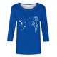 thumbnail image 4 of Tops de Cuello Redondo para las Mujeres Moda Impresa 3/4 Mangas Blusa Casual Top, Estante de Imitación, 4 of 5