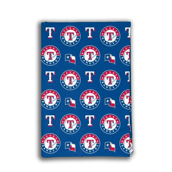 MLB Texas Rangers 100% Cotton Team Logo Fabric, 58" x 2 Yards, Pre-Cut, Blue & Red