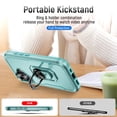 thumbnail image 5 of for iPhone 16 Plus Case, Slim Fit Military Grade Drop Tested Dual Layer Shockproof Case with 360 Ring Holder Kickstand Protective Rugged Car Magnetic Non-Slip Phone Case,Green, 5 of 10