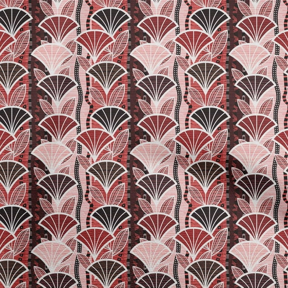 oneOone Polyester Spandex Maroon Fabric Asian Japanese Flower Dress Material Fabric Print Fabric By The Yard 56 Inch Wide