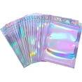 thumbnail image 1 of Bolsas de embalaje para almacenar alimentos, 100 unidades, color holográfico (10,5 x 15 cm), 1 of 4