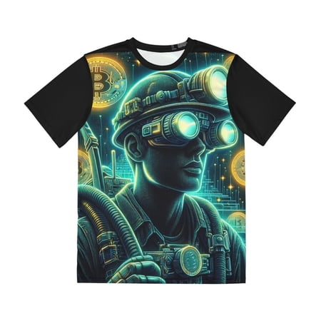 All Over Print Bitcoin Cryptocurrency Digital Crypto Mining Blockchain