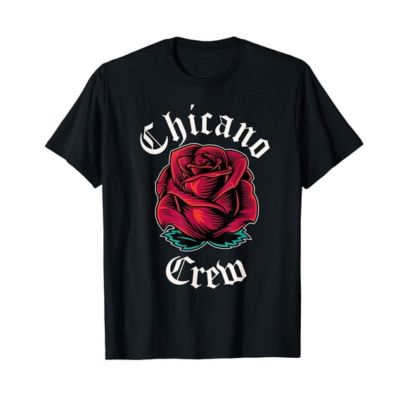 Mens Mexican Pride Apparel Rose Proud Latino Power Chicano T-Shirt Black Tee