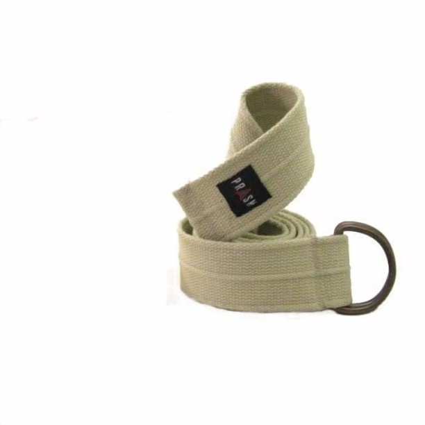 Cinturón de Lona PRASM con Hebilla D-Ring Ajustable Khaki 114 cm