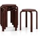 thumbnail image 1 of Songqin Stackable Bentwood Stools Set of 4, 18-Inch Height Backless Counter Chairs with Round Top, Anti-Slip Felt Pad, Portable School Stool for Dining Room, Kitchen, Classroom, Dark Coffee, 1 of 18