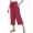 Red, variant on DuoJiaJ Womens Cotton Linen Capri Pants Summer Wide Leg High Waist Casual Pant with Pockets Beach Travel 2026 Black L