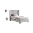 thumbnail image 2 of Meridian Furniture Penny Light Grey Chenille Fabric Twin Bed, 2 of 10