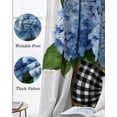 thumbnail image 3 of Blue Hydrangea Blackout Curtains for Bedroom Living Room Darkening Curtains 84 Inch Length 2 Panels Set Modern Watercolor Flower Leaf Bow Window Curtain Window Treatment Grommet Drapes 42"x84", 3 of 9