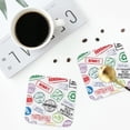 thumbnail image 4 of Yiaed Stamp Set Collection Print Leather Coasters for Drinks - Cup Coasters Coffee Table Kitchen Table Bar, Home & Office Gifts Handmade Drink Coasters-Square, 4 of 6