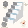 thumbnail image 3 of Escaleras Heeyoo de espuma para perros, 5 peldaños, antideslizantes, para perros, color gris, 3 of 7