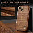 thumbnail image 6 of ELEHOLD for iPhone 14 Case,Compatible with MagSafe Luxury PU Leather Embossed Crocodile Pattern Plating Edge Shockproof Smudge-proof Full Protection Case for iPhone 14,Brown, 6 of 8