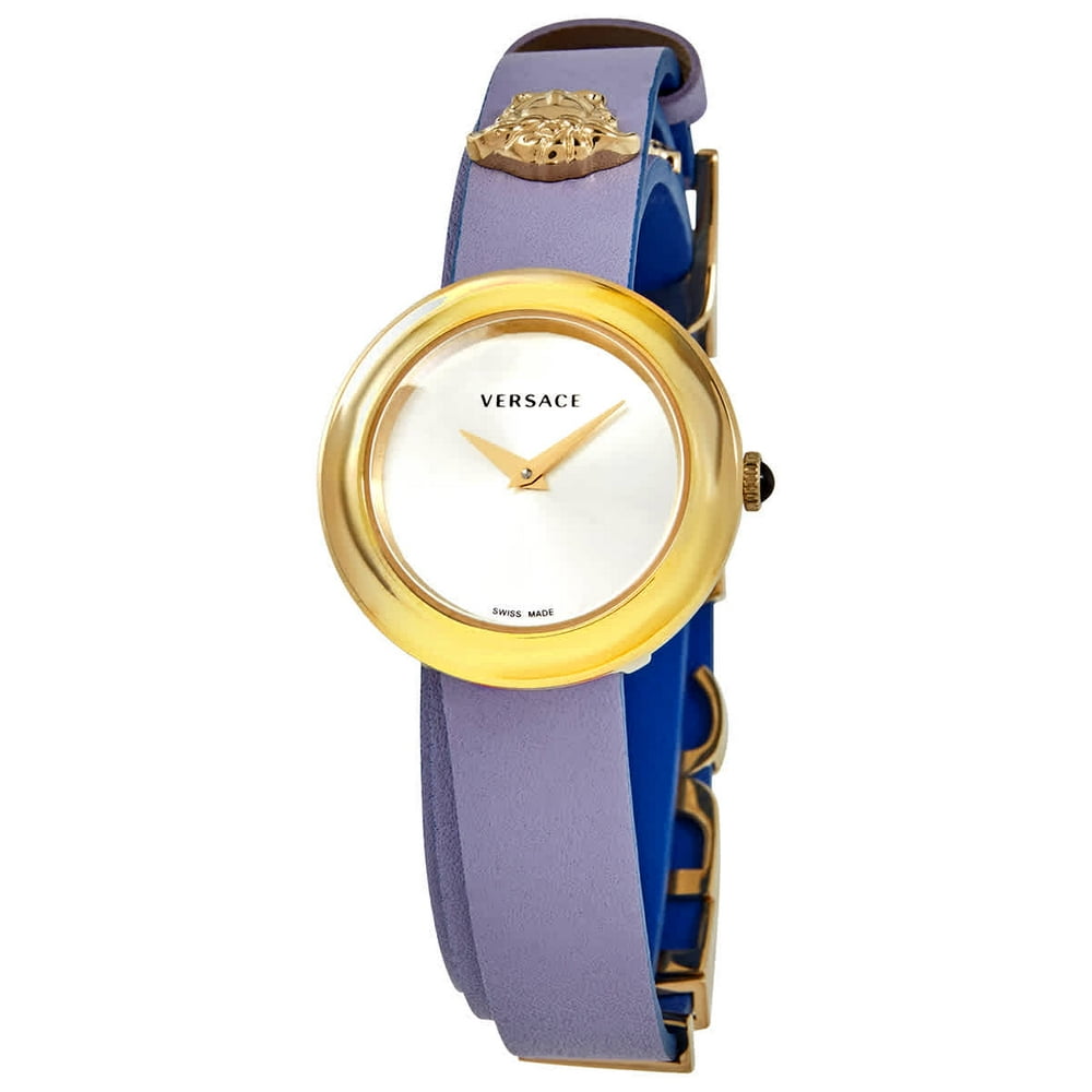Versace Versace VFlare Silver Dial Purple Leather Ladies Watch