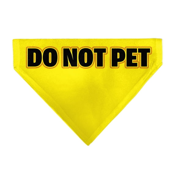 Buckle-Down Do Not Pet Warning Yellows Black Slip On Collar Bandana Only