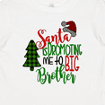 thumbnail image 4 of Inktastic Santa is Promoting Me to Big Brother Green Plaid Tree Boys Baby T-Shirt, 4 of 5