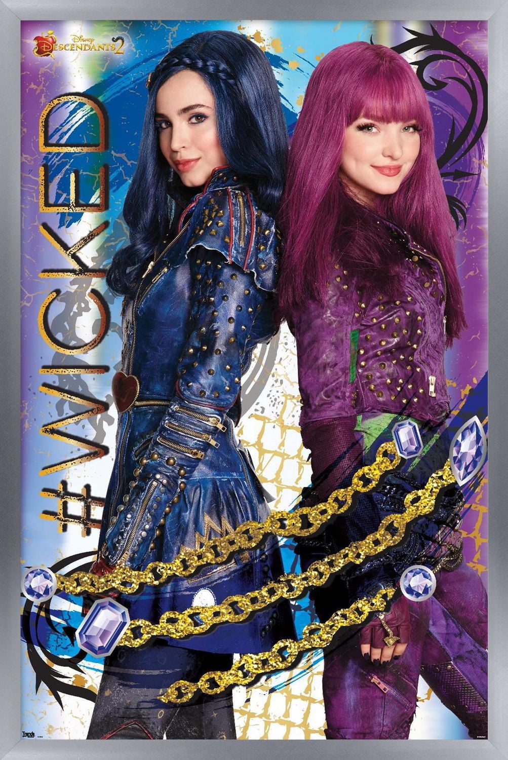 Disney Descendants 2 - Wicked Wall Poster, 14.725" x 22.375" Framed