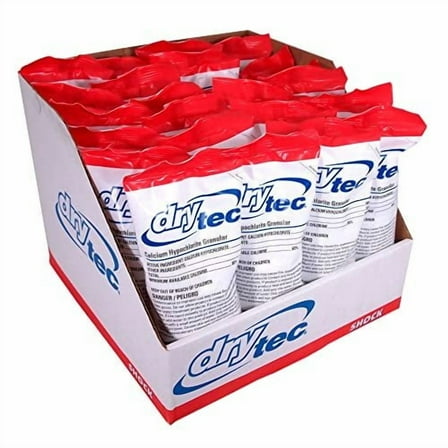 DryTec 1-1901-24-A Calcium Hypochlorite Pool Shock, 1-Pound, 24-Pack