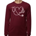 thumbnail image 2 of Nurse Life Heart Long Sleeve Shirt Unisex Large Maroon, 2 of 5