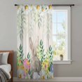 thumbnail image 3 of Easter Bunnies Sheer Curtains 63 Inches Long, Spring Eucalyptus Easter Eggs Gray Wooden Light Filering Curtains, Breathable Simi Curtain Privacy Drapes for Living Room Bedroom Window Treatment, 3 of 9