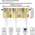 thumbnail image 5 of Blue Yellow Floral Valance Curtain Boho Dahlia Chrisanthemum Flowers Pattern Rod Pocket Valance Window Treatments Short Curtains for Kitchen Bathroom Farmhouse 54x18inch, 5 of 6