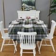 thumbnail image 2 of Blue Green Plaid Checkered Pattern Round Tablecloth 60"x60",Wrinkle Wipeable Table Cloth for Kitchen Dining Room Picnic Patio Party, 2 of 6