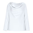 thumbnail image 6 of Women's Casual Loose Fit Long Sleeve Button Down Shirt Blouse Top Solid Color Soft Comfortable Business Casual Work Office Vacation Travel Outfits Fashion Essential Gift for Women, 6 of 9