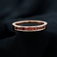 thumbnail image 2 of Rosec Jewels Mens 1/2 CT Princess Cut Garnet Half Eternity Ring, Minimal Garnet Semi Eternity Ring, Channel Set Garnet Ring, Garnet Stackable Ring, 18K Rose Gold, US 11.50, 2 of 6