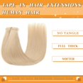 thumbnail image 3 of Extensiones de pelo con cinta adhesiva YDDM, rubio oscuro, 22 cm, 20 unidades, 100% Remy, 3 of 7