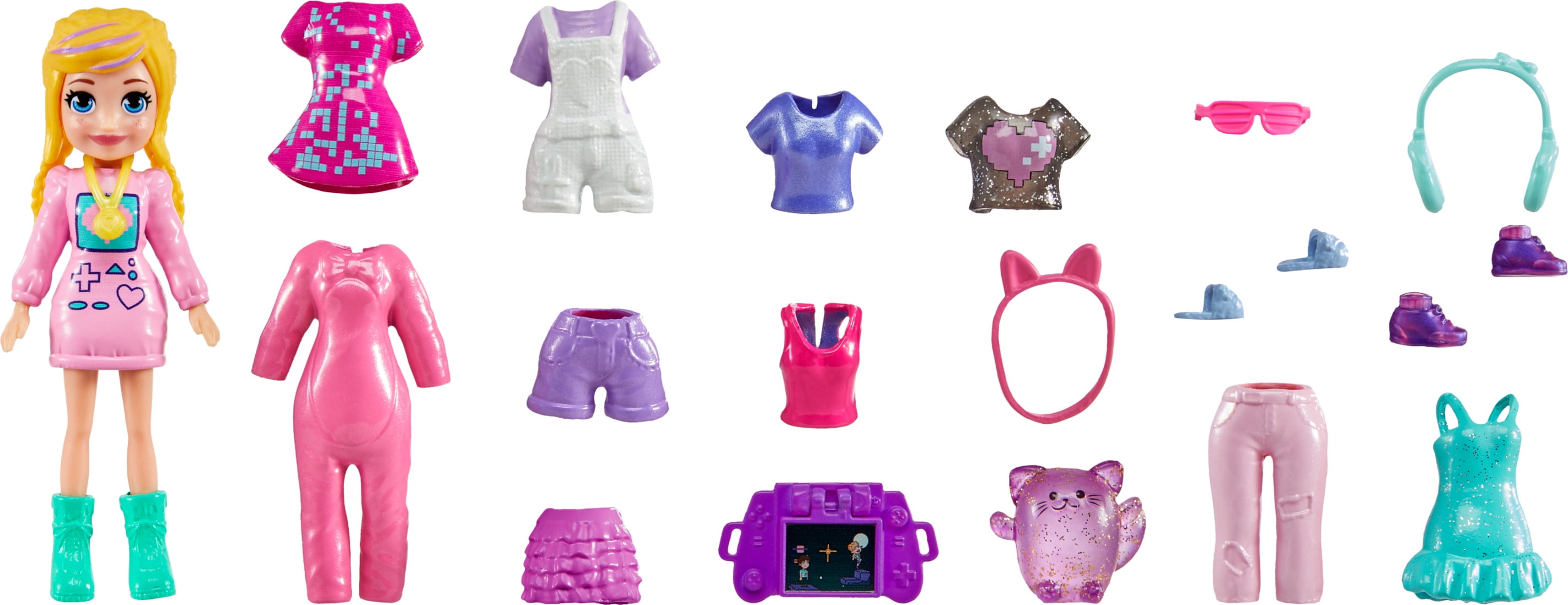 Polly Pocket Medium Fashion Pack, Travel Toy with Dolls and Clothing Accessories