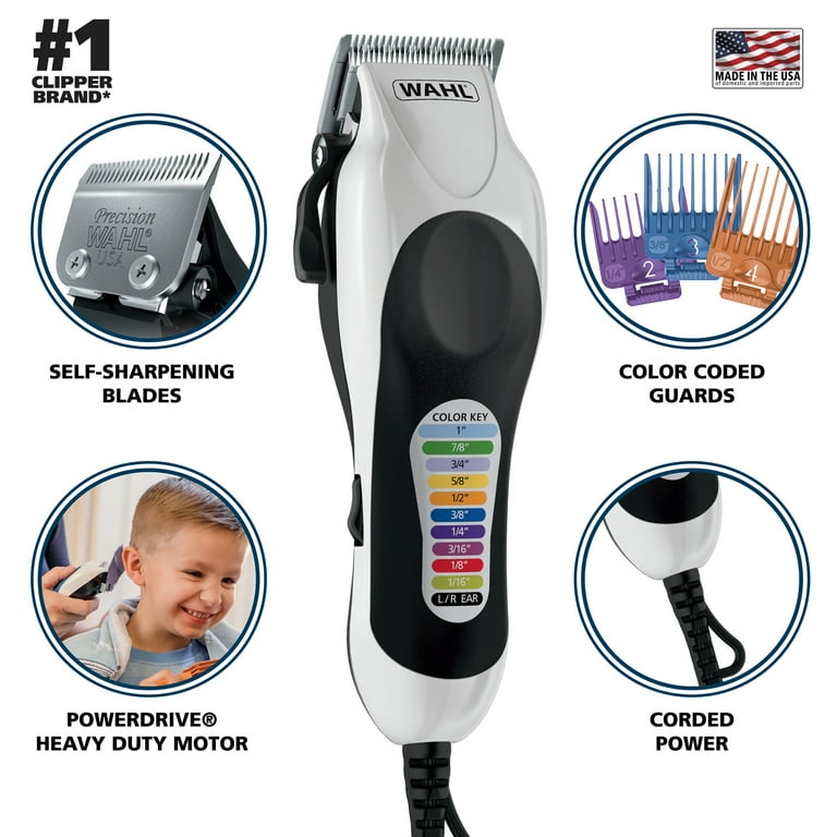 Wahl Haircut Kit with Color Coded Guides, Power-Drive Corded