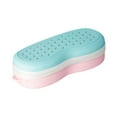 thumbnail image 3 of Estuche para gafas de natación, caja de almacenamiento para gafas de natación, estuche protector portátil impermeable para de natación para mujeres y Azul Rosa, 3 of 8
