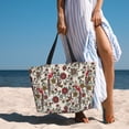 thumbnail image 3 of Wukai Dark Enchanted Flowers And Birds Print Zipper Bag,large Beach Tote Bag,Waterproof Sandproof Bag,Grocery and Picnic Tote Travel Bag, 3 of 5