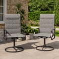 thumbnail image 2 of Techmilly Patio Swivel Chairs Set of 2, Outdoor Dining Chairs High Back Padded All Weather Breathable Textilene Outdoor Swivel Chairs with Metal Rocking Frame for Lawn Garden Backyard Deck, Dark Grey, 2 of 9