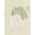 thumbnail image 3 of Hirigin Toddler Baby Girl Fall Winter Knit Sweater 6 9 12 Months 2T 3T Long Sleeve Solid Color Button Up Knitwear Cardigan Coat, 3 of 8