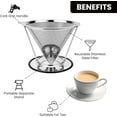 thumbnail image 4 of Filtre à Café Réutilisable en Acier YSTIANN – Goutteur à Portion Individuelle avec Support et Poignée en Liège, Maille Ultra-Fine pour une Saveur Riche, Compact et Pratique pour les Voyages, Comprend une Brosse WJ94-2864, 4 of 7