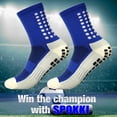 thumbnail image 4 of SPOKKI Men’s Soccer Socks, 4 Pairs Anti slip Sports Socks, Grip Basketball Yoga Football Socks(White/Blue/Black/Navy blue), 4 of 8